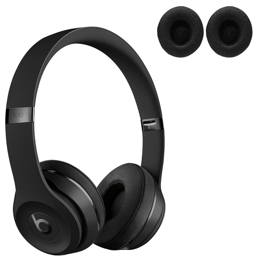 Beats Solo3, Solo 2 Wireless, On - Ear, Black, Ecological Leather ( 1 Pair Ear Pads ) - DAXORA