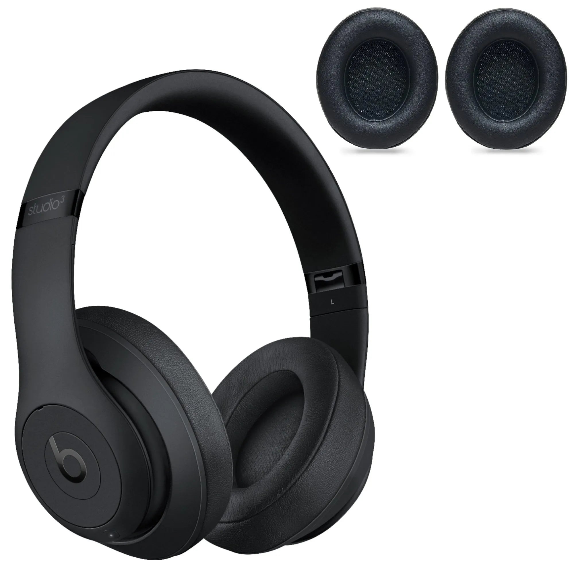 Beats Studio3, Studio 2.0 with cable/Wireless, Over - Ear, Black, Ecological Leather ( 1 Pair Ear Pads ) - DAXORA