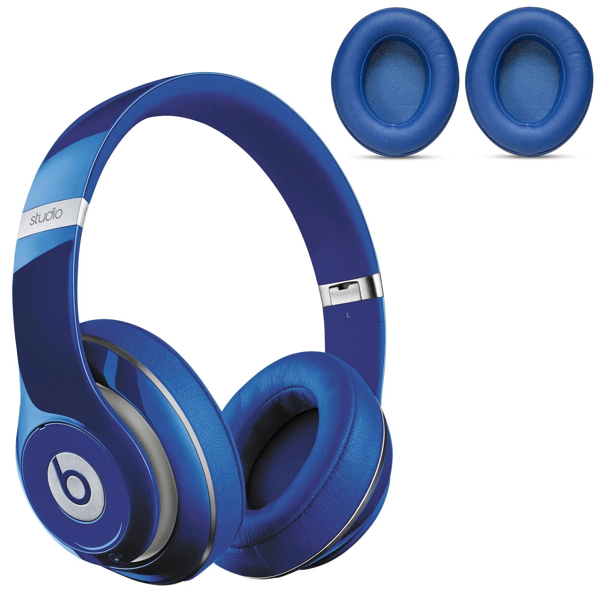Beats Studio3, Studio 2.0 with cable/Wireless, Over - Ear, Blue, Ecological Leather ( 1 Pair Ear Pads ) - DAXORA