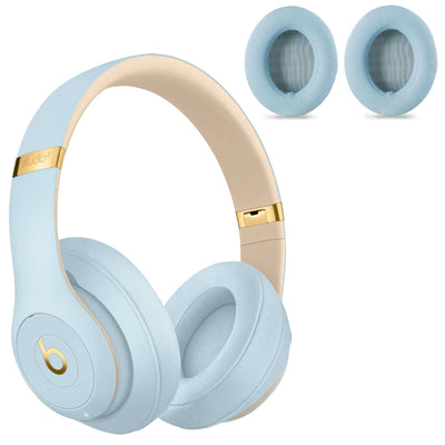Beats Studio3, Studio 2.0 with cable/Wireless, Over - Ear, Crystal Blue, Ecological Leather ( 1 Pair Ear Pads ) - DAXORA
