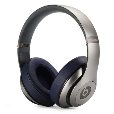 Beats Studio3, Studio 2.0 with cable/Wireless, Over - Ear, Dark Blue, Ecological Leather ( 1 Pair Ear Pads ) - DAXORA