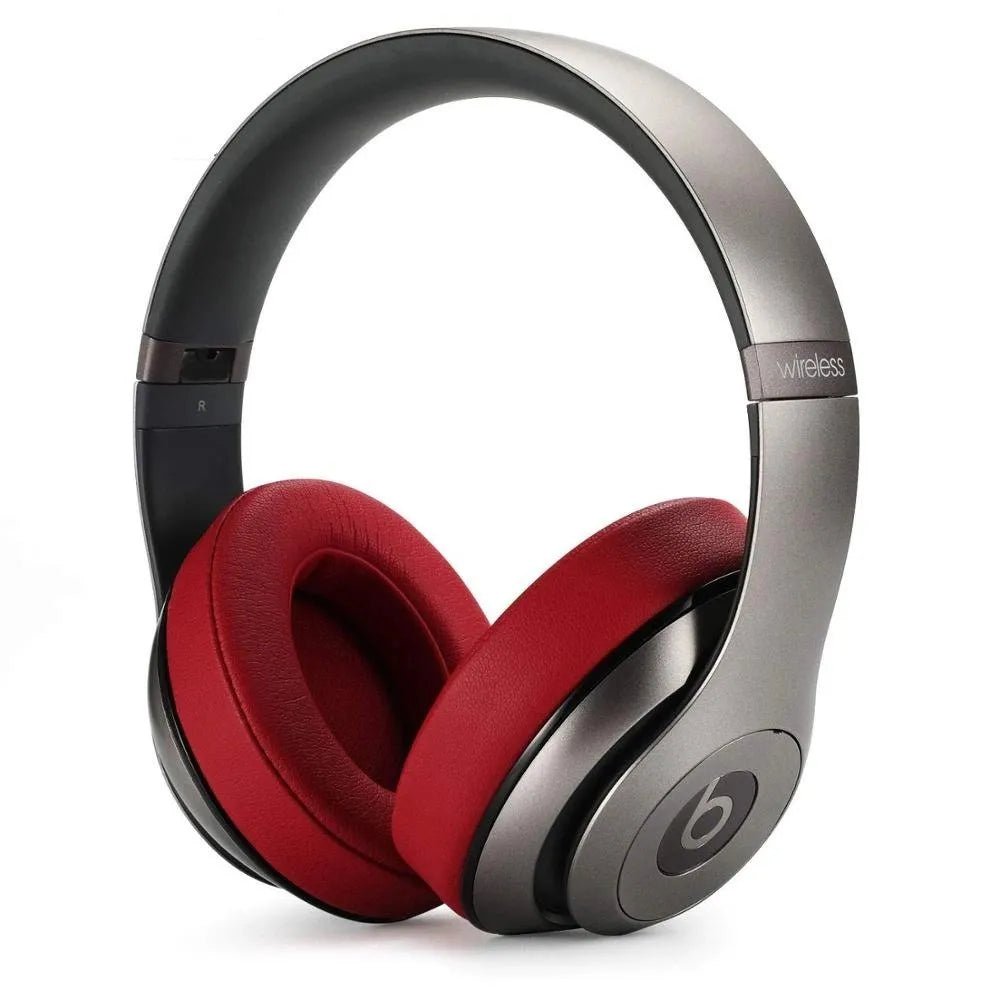 Beats Studio3, Studio 2.0 with cable/Wireless, Over - Ear, Dark Red, Ecological Leather ( 1 Pair Ear Pads ) - DAXORA