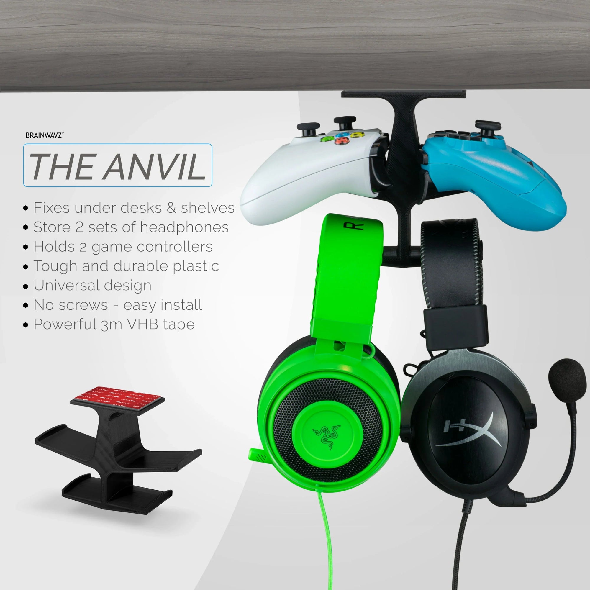 THE ANVIL - UNDER DESK DUAL HANGER - DAXORA